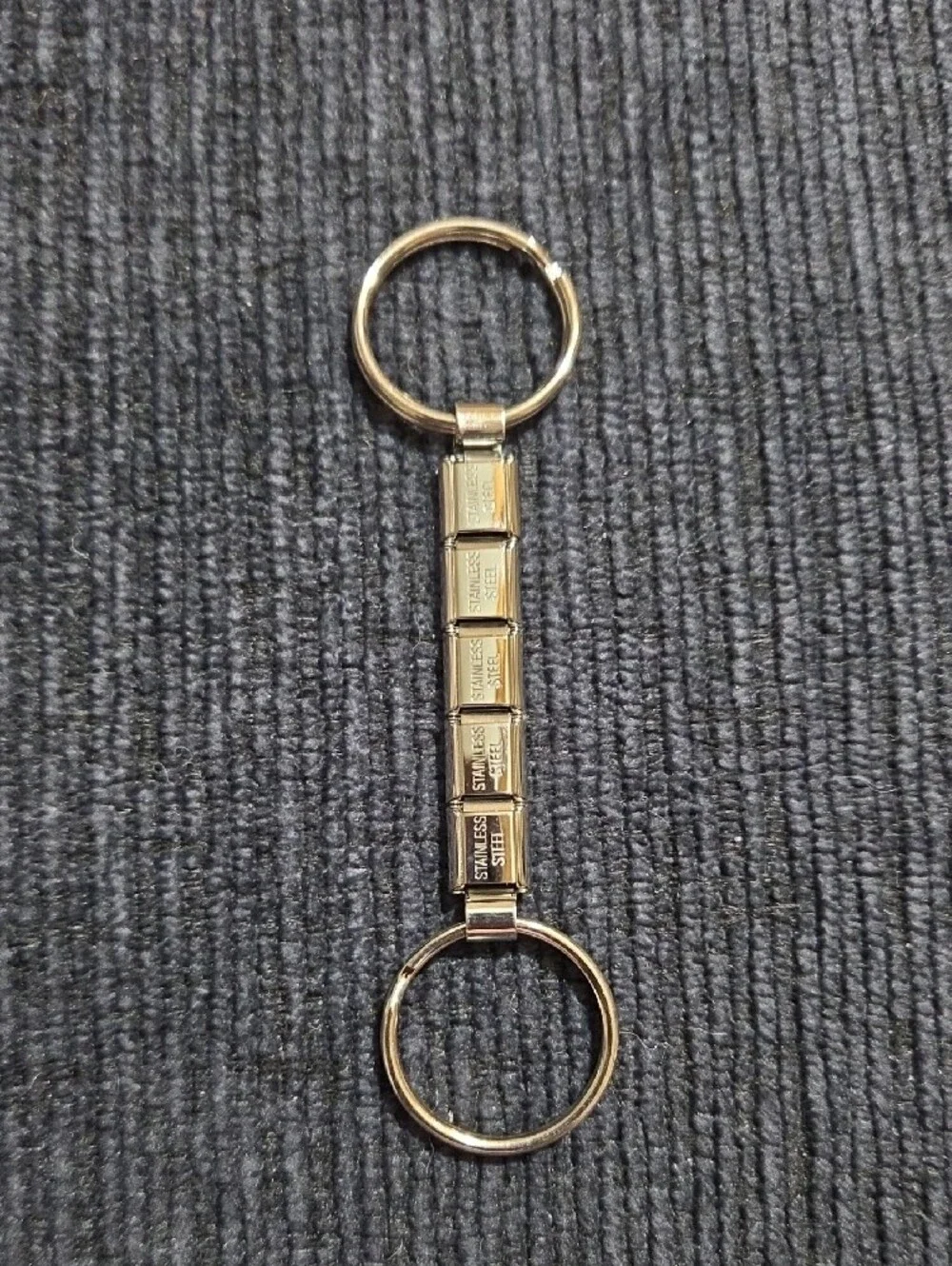 Italian Charm Silver Tone Link Keychain